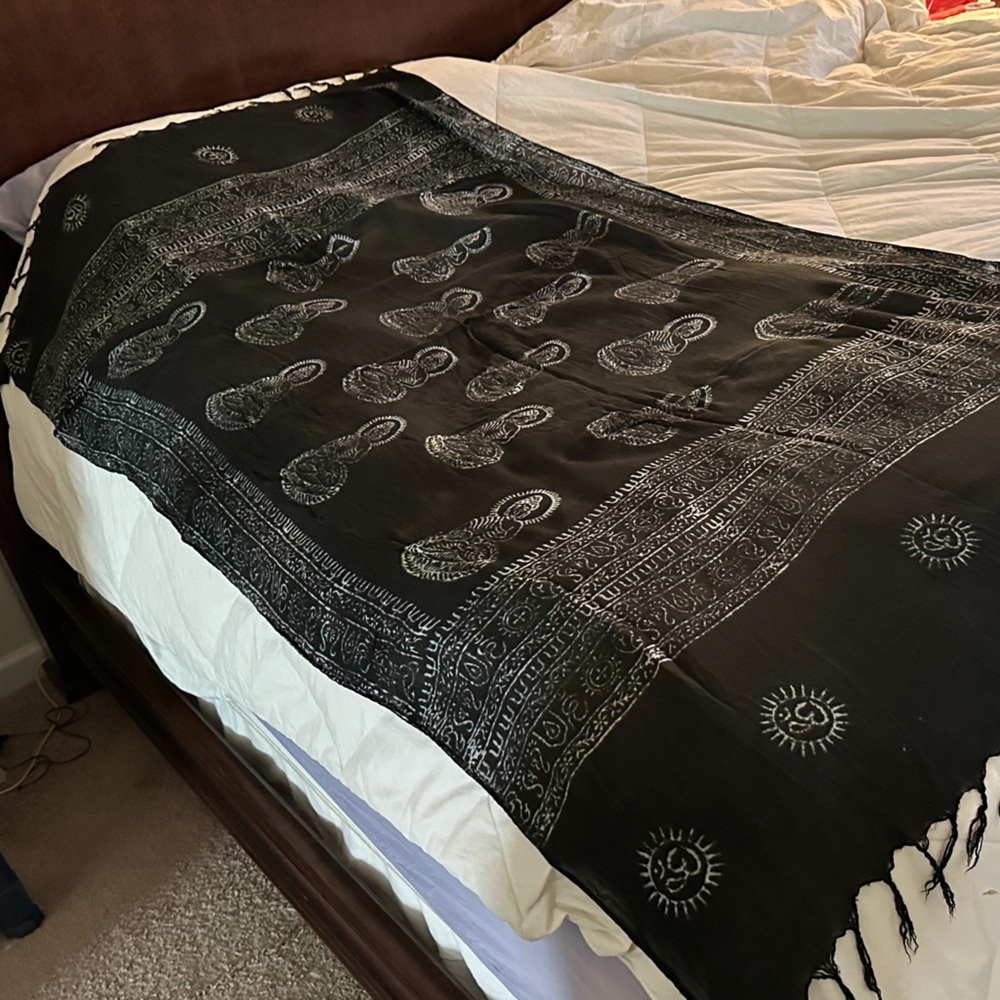 Black and White Patterned Sarong or tapestry